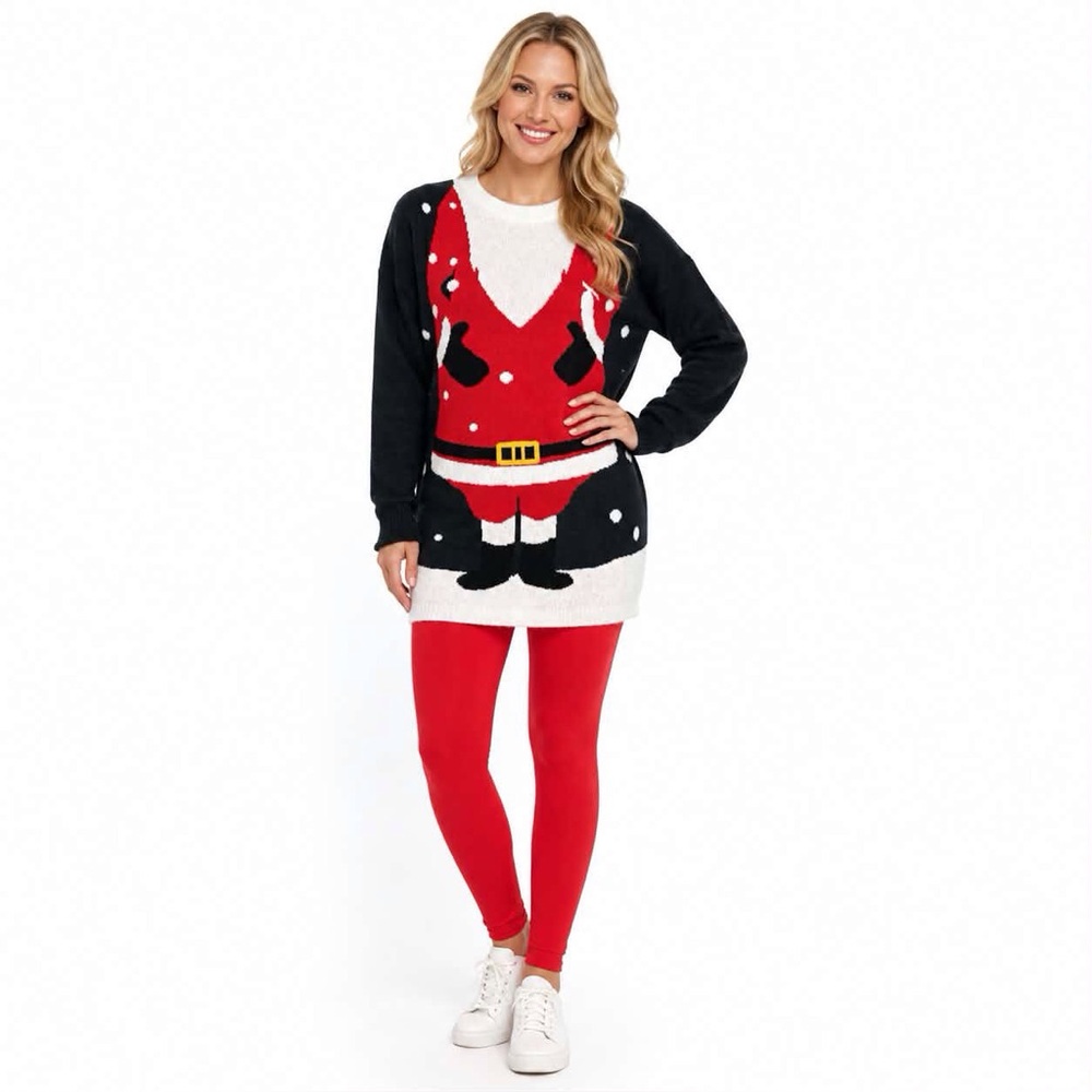 Poof Santa Claus Ugly Christmas Sweater Santa Claus Size Large
